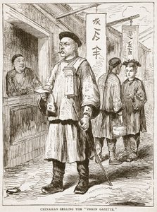 Chinese verkauft die Pekin Gazette, Illustration aus Cassells Illustrierter Geschichte Englands von English School