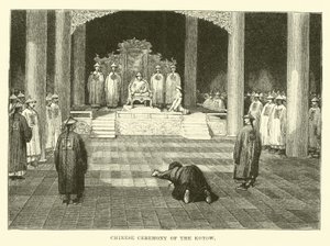 Chinesische Zeremonie des Kotow von English School