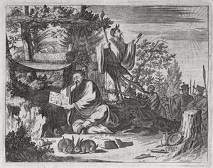 Chinesische Heilige Männer, Illustration aus einer Beschreibung von Botschaften nach China, 1690 von English School