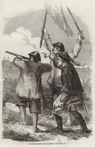 Chinesischer Mandarin und Soldaten von English School