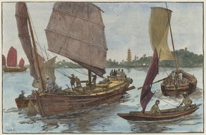 Chinesische Fischer- und Frachtschiffe
