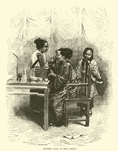 Chinesische Dame bei ihrer Toilette von English School