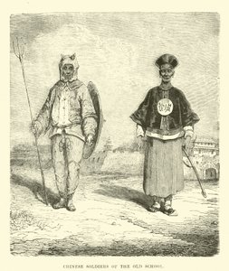 Chinesische Soldaten der alten Schule von English School