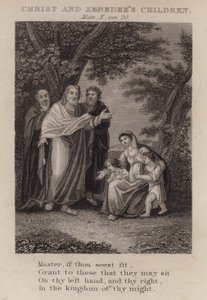 Christus und die Kinder des Zebedäus, Matthäus X, Vers 20 von English School
