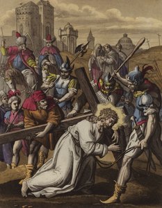 Christus fällt unter dem Kreuz von English School