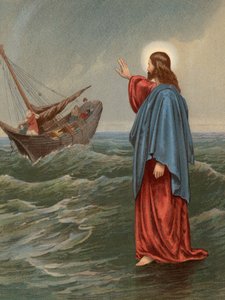Christus geht auf dem Meer, Johannes, VI, 20 von English School