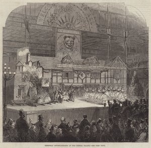 Weihnachtsunterhaltungen im Crystal Palace (Gravur) von English School