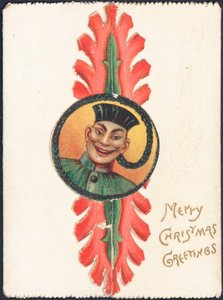 Weihnachtskarte mit einem Bild eines orientalischen Mannes von English School