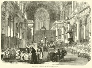 Kirche in Paris in ein Krankenhaus umgewandelt, November 1870