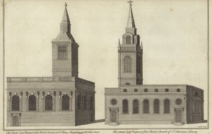 Kirche St. Mary Magdalen in Old Fish Street und Kirche St. Lawrence Jewry, London von English School