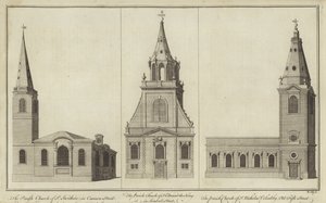 Kirchen St. Swithin, Cannon Street, St. Edmund the King, Lombard Street und St. Nicholas Cole Abbey, Old Fish Street von English School