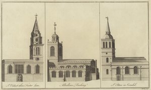 Kirchen St. Vedast, Foster Lane, Allhallows, Barking und St. Peter in Cornhill, London