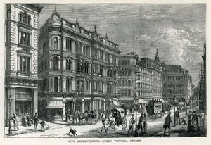 Stadtverbesserungen - Queen Victoria Street, London von English School