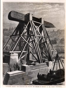Cleopatras Nadel: Die Maschinen zur Platzierung des Obelisken auf dem Themse-Damm, 1878 von English School