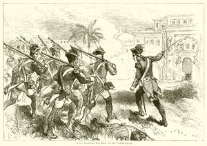Clive führt seine Männer nach Conjeveram (1751) von English School