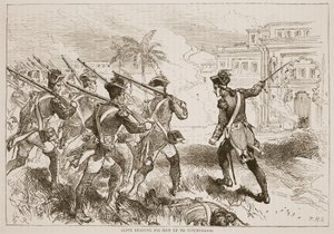 Clive führt seine Männer nach Conjeveram, Illustration aus Cassells Illustrierter Geschichte Indiens von James Grant, veröffentlicht 1879