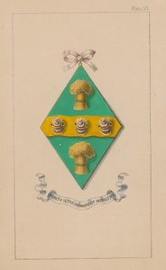 Wappen; Reichtum ist der Lohn der Industrie von English School