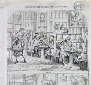Kaffeezimmer im Jahr 1763, aus London Coffee-Houses Past and Present von English School