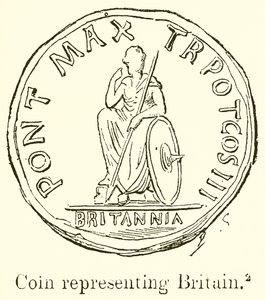 Münze, die Britannien darstellt