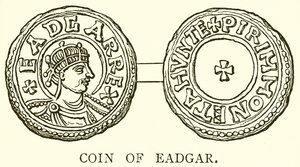 Münze von Eadgar von English School