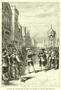 Zusammenstoß in Westminster zwischen den Soldaten von Lambert und Haselrig von English School