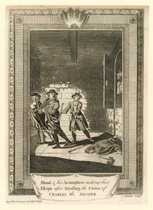 Oberst Blood und seine Komplizen fliehen nach dem Diebstahl der Krone von König Karl II. von English School