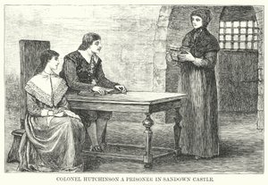 Colonel Hutchinson als Gefangener in Sandown Castle von English School