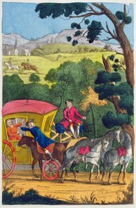 Colonel Jack beraubt Mary Smith im Maidenhead Thicket, Illustration aus den Lives and Adventures of the Most Celebrated Highwaymen and Street Robbers... veröffentlicht 1822 von English School