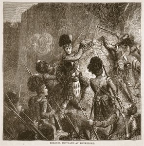 Oberst Maitland in Bhurtpore, Illustration aus Cassells Illustrierter Geschichte Indiens von James Grant, veröffentlicht 1879