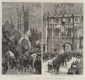 Koloniale und indische Besucher in Canterbury (Gravur) von English School