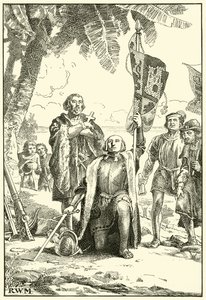 Columbus landet in der Neuen Welt von English School