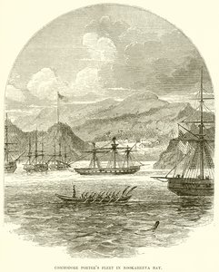 Flotte von Commodore Porter in der Nookaheeva-Bucht von English School