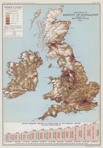 Vergleichende Bevölkerungsdichte in den Britischen Inseln