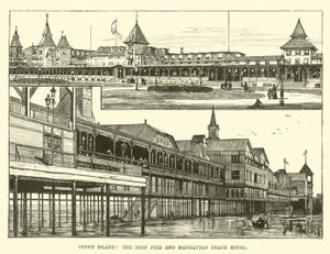 Coney Island, der Eisensteg und das Manhattan Beach Hotel von English School