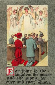Gemeinde, die das Vaterunser aufsagt von English School