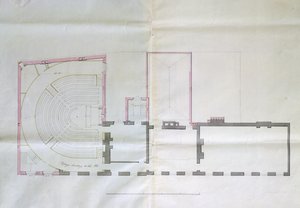 Vertragszeichnung für das erste Stockwerk der Royal Institution, 1800 von English School