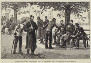 Genesende Kavalleriesoldaten aus Ägypten, im Herbert Royal Military Hospital, Shooter