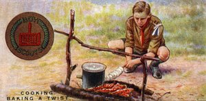 Kochfertigkeitsabzeichen für Pfadfinder - Backen eines Twist, 1929 von English School