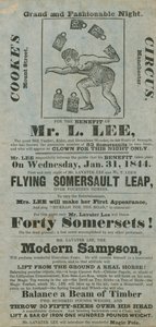 Cookes Zirkus, zugunsten von Lavater Lee, 31. Januar 1844 von English School