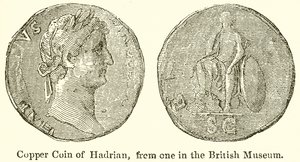 Kupfermünze von Hadrian, aus dem British Museum von English School