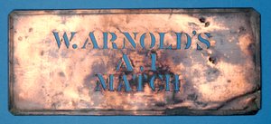 Kupferschablone von W. Arnolds A,1 Match