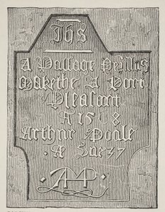 Kopie einer Schnitzerei von Arthur Poole an der Wand seiner Gefängniszelle im Tower, 1568