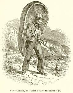 Coracle, oder Weidenboot des Flusses Wye von English School