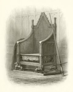 Krönungsstuhl in der Westminster Abbey von English School