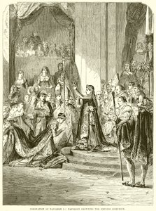 Krönung von Napoleon I: Napoleon krönt die Kaiserin Josephine von English School