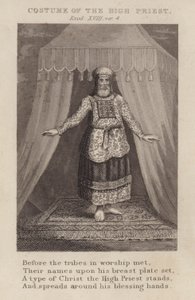Kostüm des Hohepriesters, Exodus XVIII, Vers 4 (Gravur) von English School