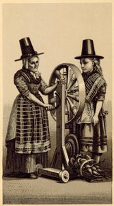 Kostüme von Wales: Spinnrad von English School