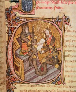 Eduard III. verleiht dem Schwarzen Prinzen das Fürstentum Aquitanien