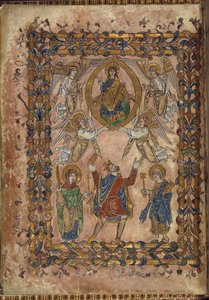 Edgar bietet Christus eine Urkunde an, Illustration aus 