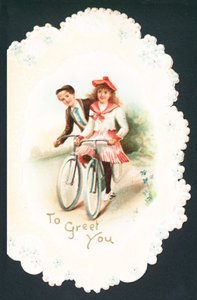 Paar beim Radfahren von English School